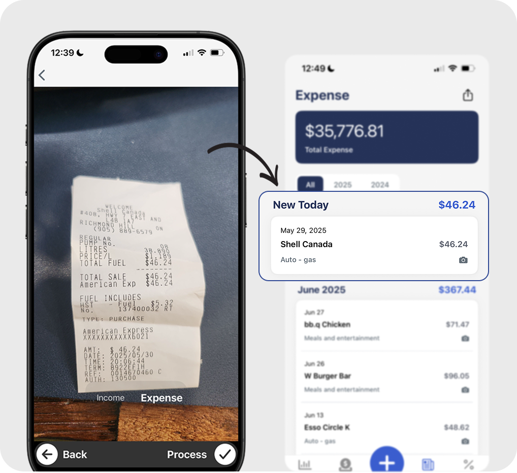 Accountly receipt capture on mobile and web